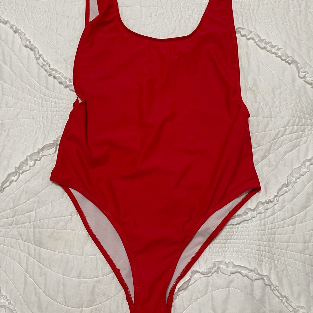 Missguided Red Swimsuit